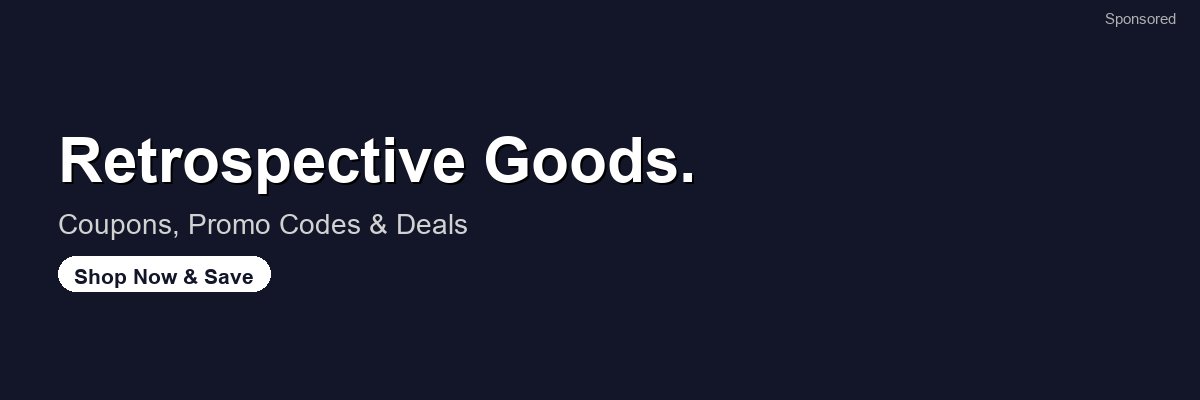 Retrospective Goods. coupons and deals